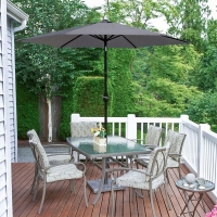 Umbrela de protectie solara pentru gradina, diametru de 2.7 m, gri, Vivo, PU27